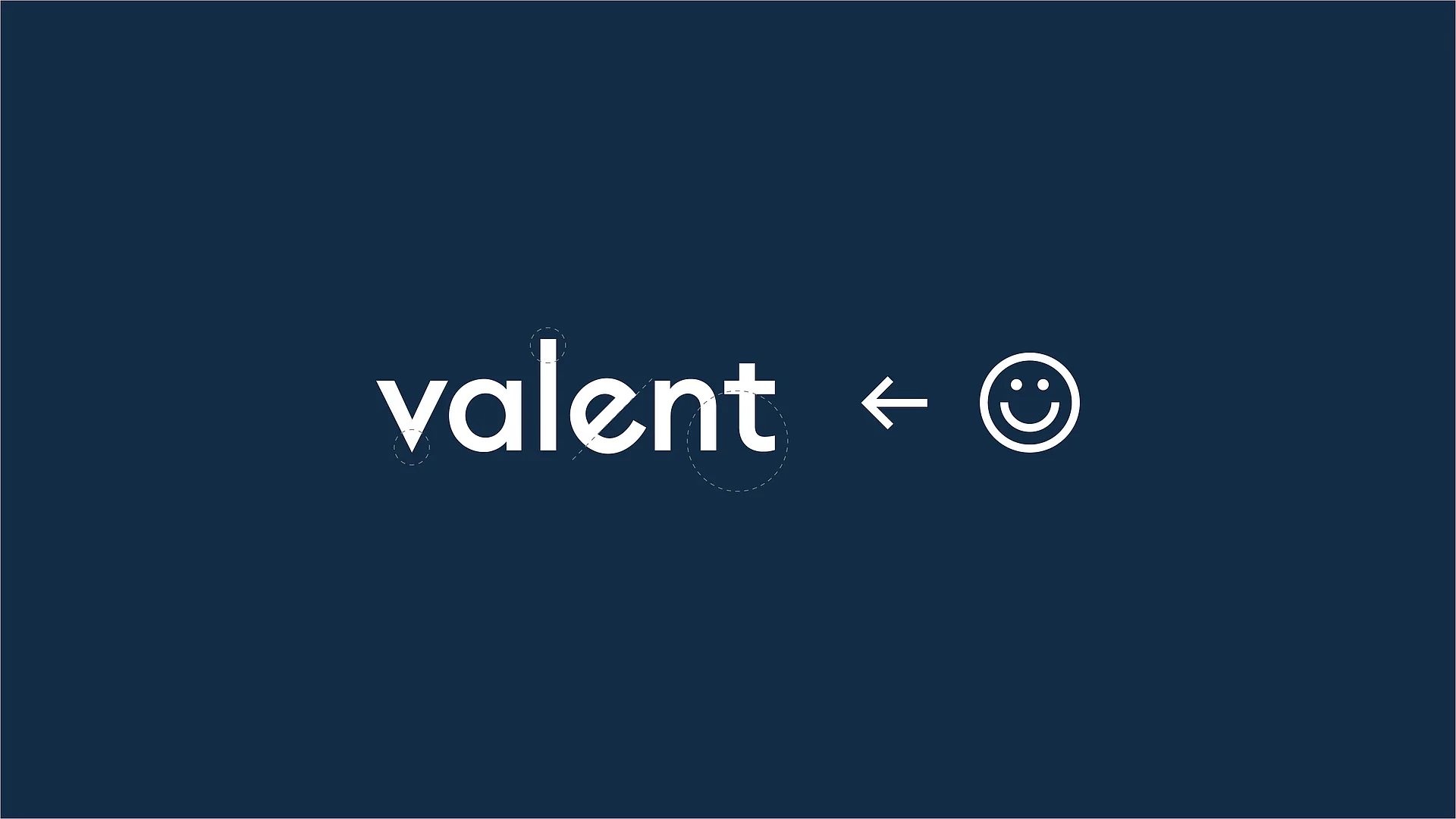 Visualisierung der Logoentstehung von Valentcura mit Verbindung zum Smiley-Symbol