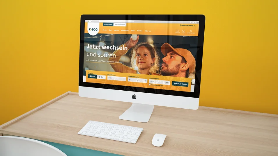 EGG-Website im Desktop-Design mit Schwerpunkt E-Mobilität.