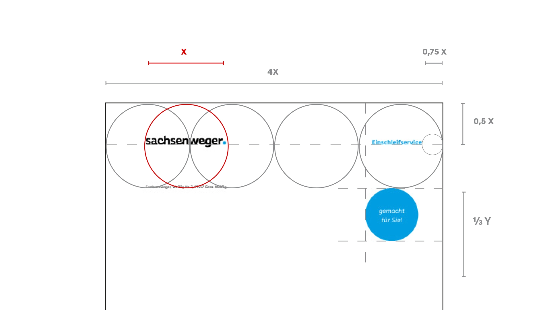 Sachsenweger Briefbogen-Konstruktion – Layout-Raster mit Logo, Typografie und Gestaltungsraster für Corporate Identity.
