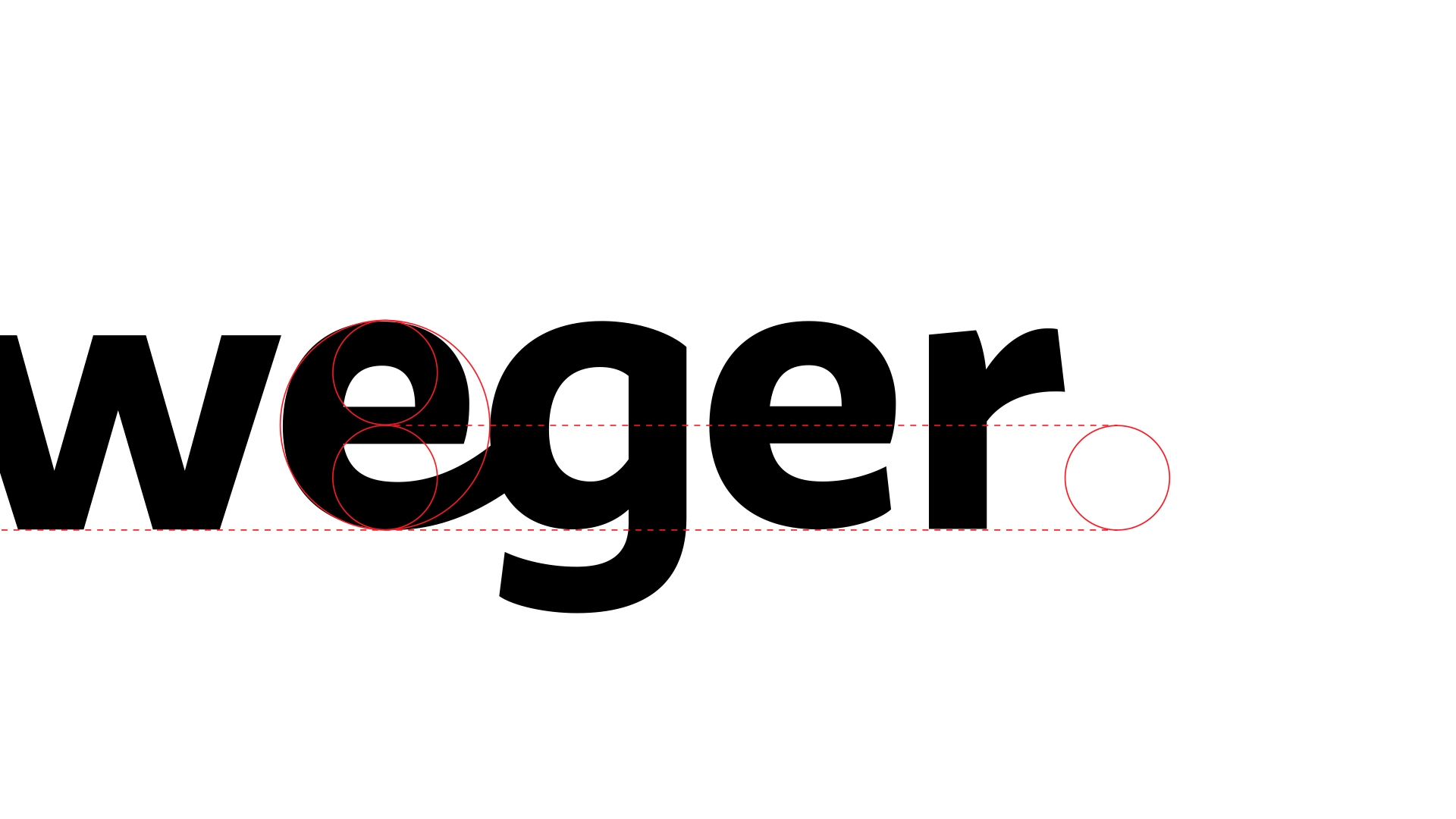Logo-Konstruktion Sachsenweger – Gestaltung des Markenpunkts mit Typografie-Raster.
